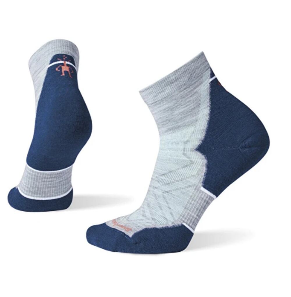 SMARTWOOL Women's Run Targeted Cushion Ankle Sock Pack Of 2 Small Light Gray NWT